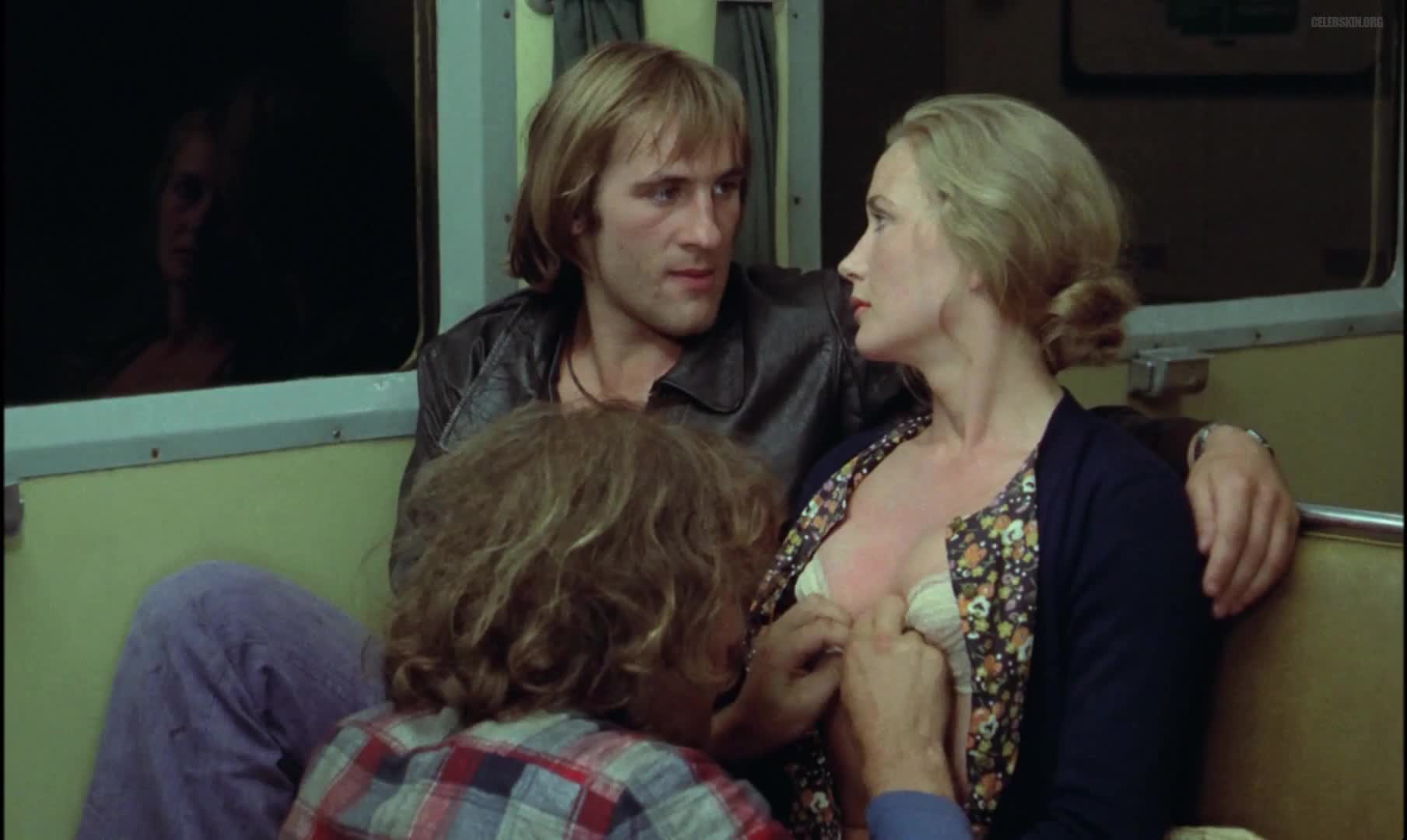 Elegant Erotica: Brigitte Fossey lets two guys fondle her on a train - GIF Video...