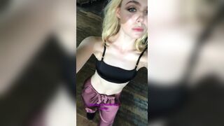 Elle Fanning teasing you with her tongue and her tight body