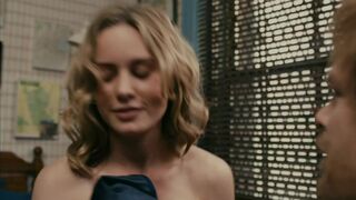 Brie Larson before Captain Marvel, she is wearing only thong panties. Movie: The Trouble with Bliss