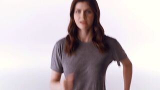 Alexandra Daddario's tits bouncing while she "runs". They're so fucking huge, not even a shirt can hide that!