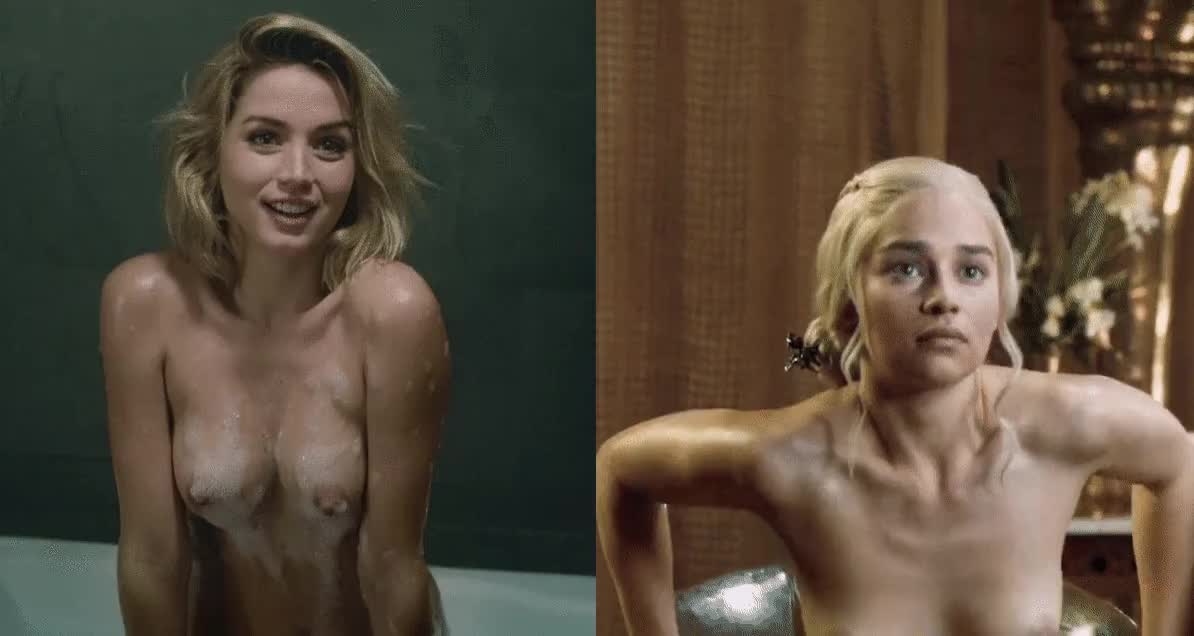 Nude celebs: Ana de Armas And Emilia Clarke The Best Wet Blondes - GIF Vide...