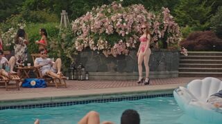 Madelaine Petsch wearing high heels to the pool 'cause she can't stop being a slut