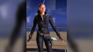 Scarlett Johansson in her Black Widow costume