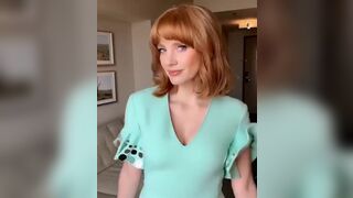 Jessica Chastain shaking her tits