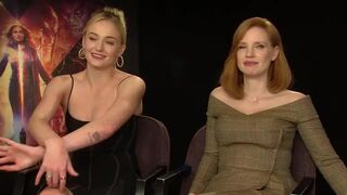 In a perfect world, Jessica Chastain leans over and buries her face in Sophie Turner's smooth, hairless pits, inhaling her ripe, intoxicating scent until she loses control and helplessly starts tonguing and tasting every delectable inch of them, soaking h