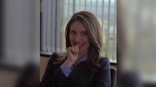 Your secretary, Alison Brie, giving a subtle hint about what she wants you to do after the meeting