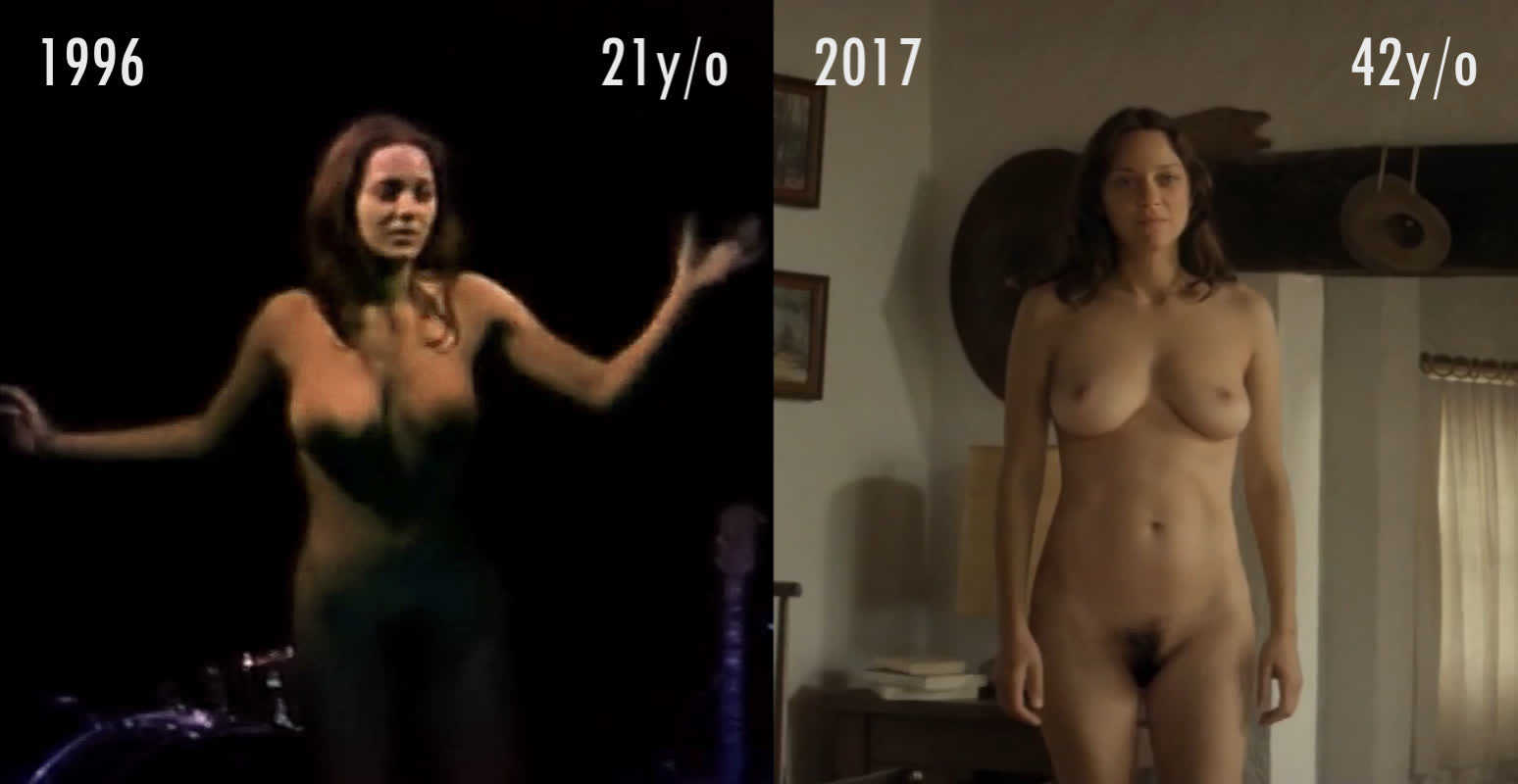 Nude Scenes: Marion Cotillard - 1996 vs 2017 -Nude Comparison - GIF Video.