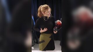 Bella Thorne pressing her tits in public