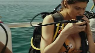 Alexandra Daddario bikini bustin plots in 'Rampage '
