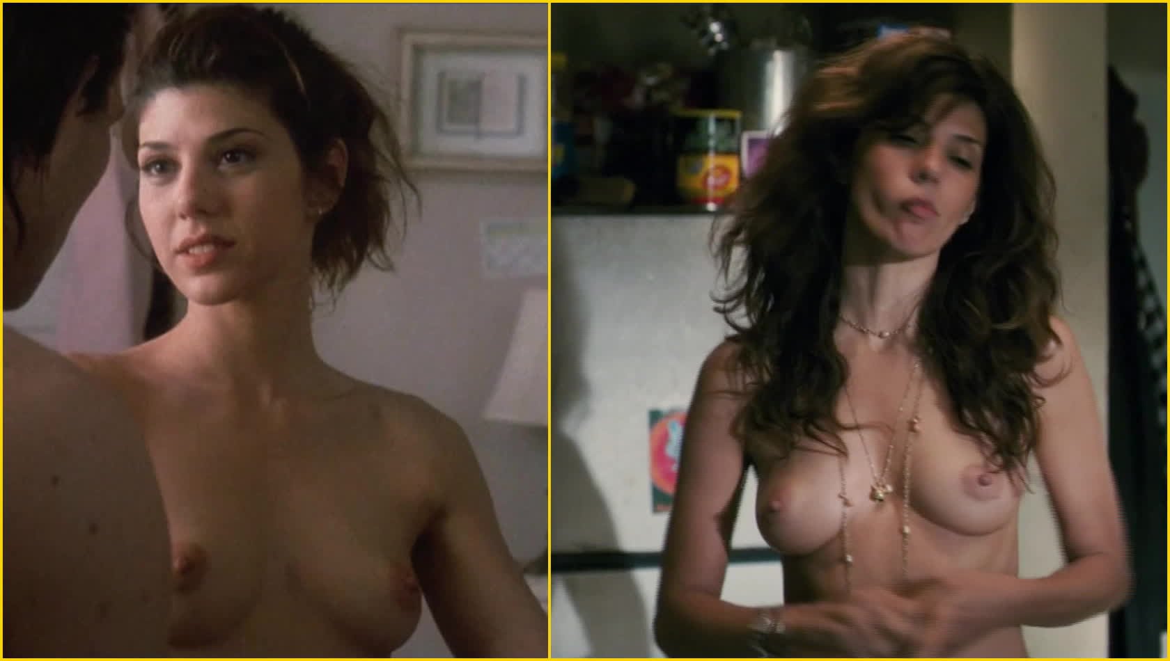 Marisa Tomei's tits 14 years apart, Nude celebs, Marisa Tomei, gif vid...
