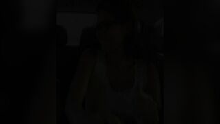 Olivia Munn dancing braless in backseat