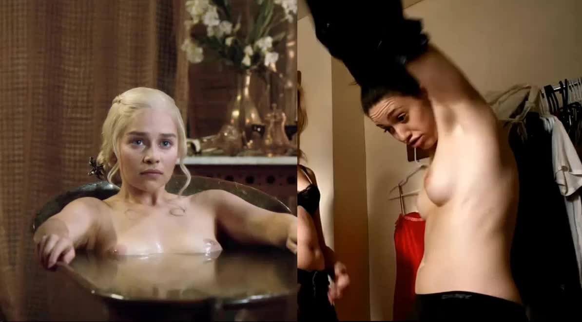 Nude celebs: Emilia Clarke vs Emmy Rossum - GIF Video.