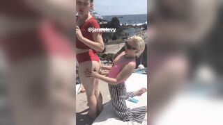 Jane Levy getting her butt rubbed by Mae Whitman